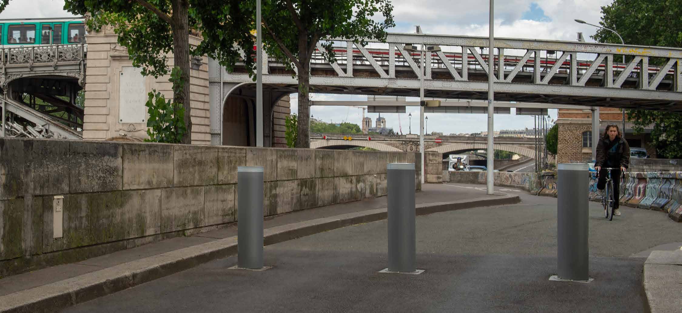 Automatiske pullerter fra Amco Les Escamotables i drift